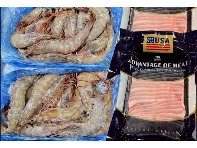 經典海陸組-牛蝦配 雪花牛2盒+大白蝦2盒